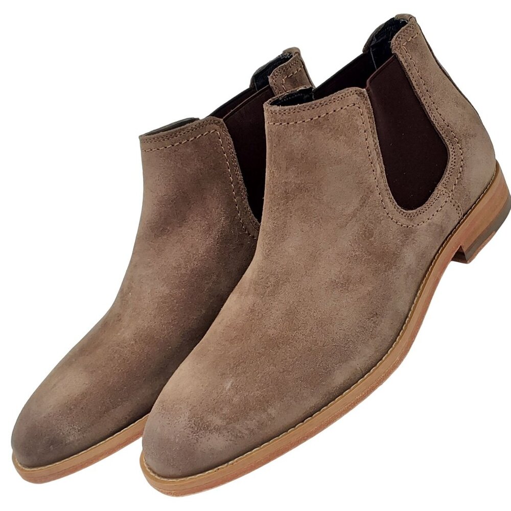 NEW Fabio De Luca Men 9 Tan Brown All Leather Suede Chukka Dress Boots Old Stock - Picture 2 of 14